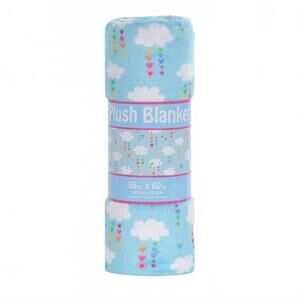 NEW ISCREAM kid's cheerful cloud plush blanket in blue